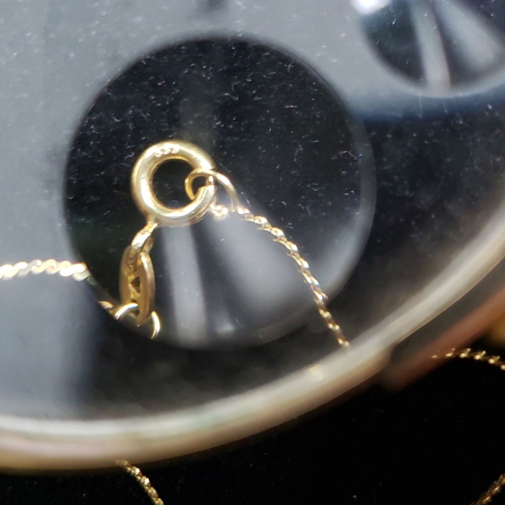 VTG 333er gold pendant/w. diamonds on 333er chain - Picture 8 of 9